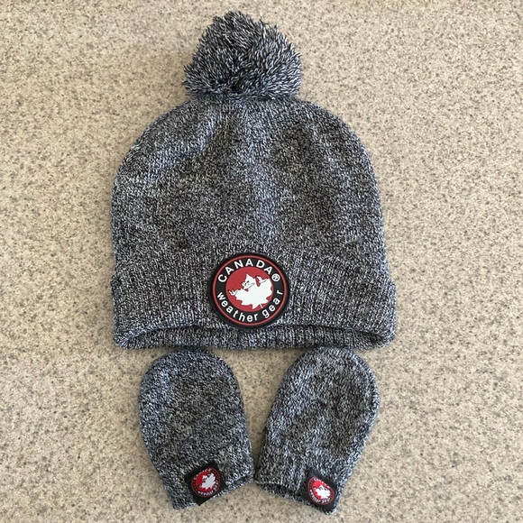 CANADA WEATHER GEAR Beanie Mittens Set Heather Gray - Picture 2 of 12